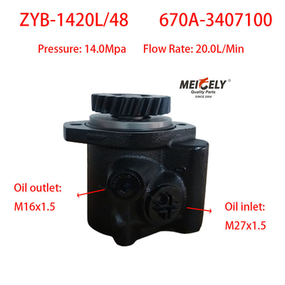 Venta caliente 670A-3407100 Bomba de válvula de dirección para el motor YC6108