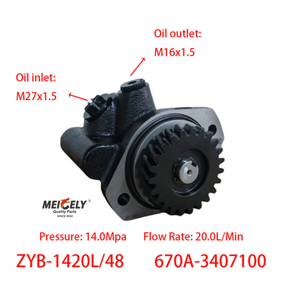Venta caliente 670A-3407100 Bomba de válvula de dirección para el motor YC6108