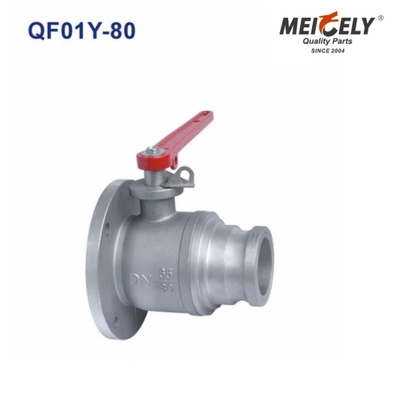 Válvula de bolas de brida de una vía / de tres vías QF01Y-80 DN80 para camión de tanques de agua